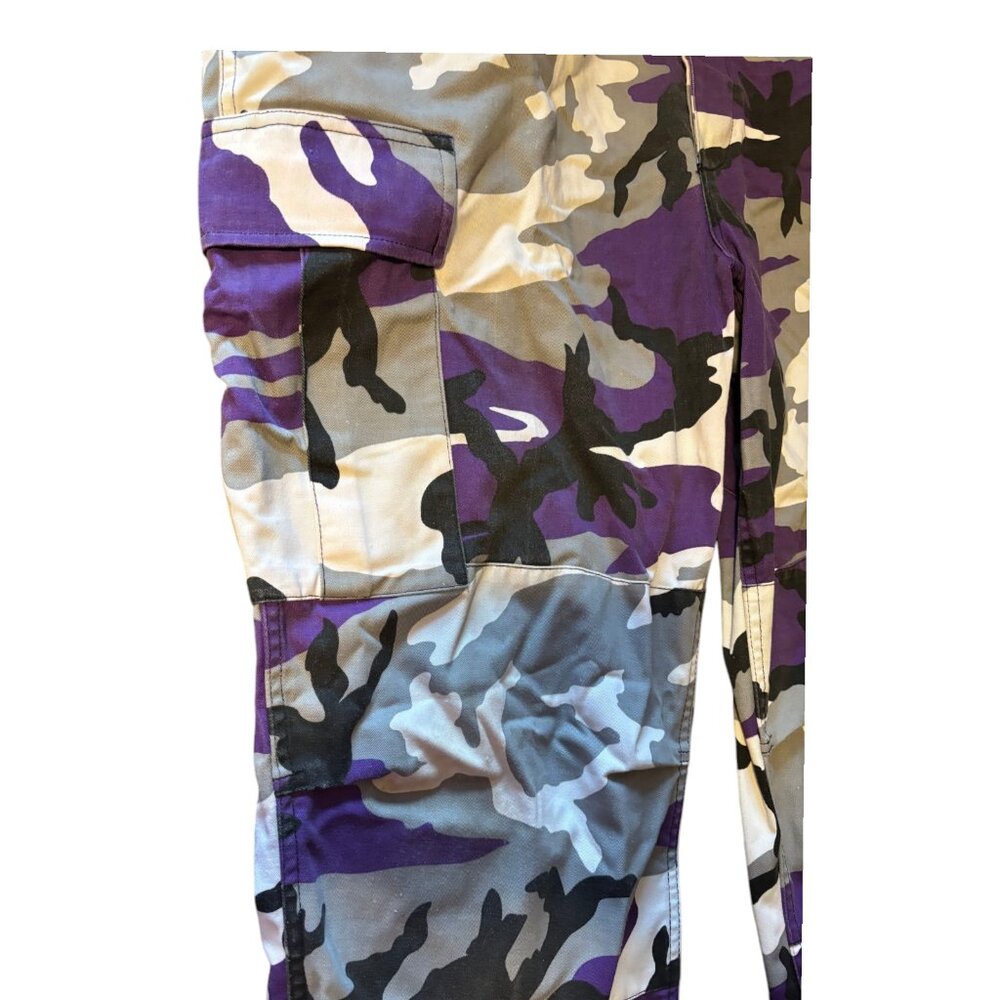 Rothco Men's XL Military‎ Purple Camouflage BDU Cargo Army Combat Pants RAVENS! - Picture 4 of 10